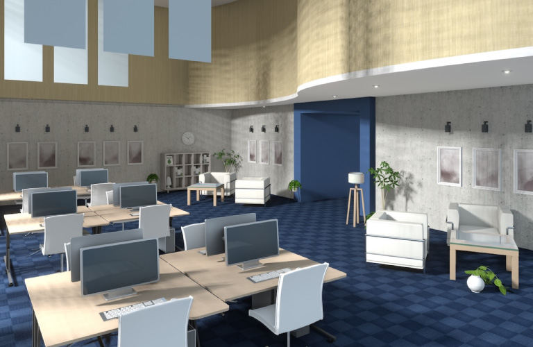 デスクワークの多いオフィス